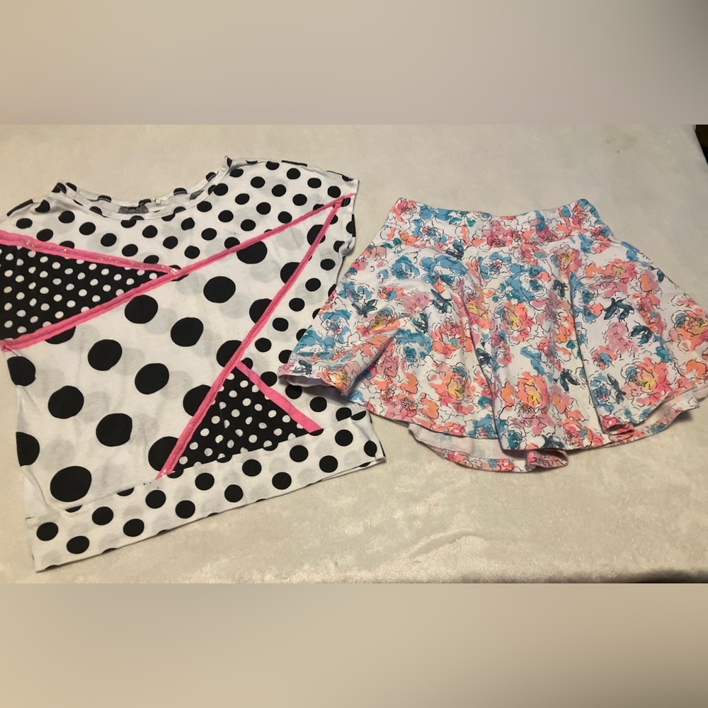 Girls size 12 set-polka dots and flowers
